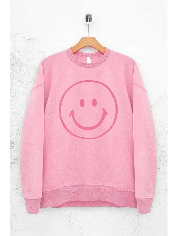 Smile Happy Face Graphic Sweatshirt