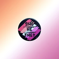Lesbian She He They Pin