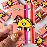 Lesbian Cartoon Taco Pin