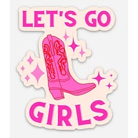 Lets Go Girls Pink Boot Sticker