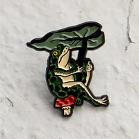 Leaf Umbrella - Frog Pin