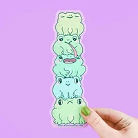 Frog Stack Funny Toad Decal Long Vinyl Sticker