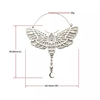 Cut Out Luna Moth with Dangle Crescent Moon Plug Hanger