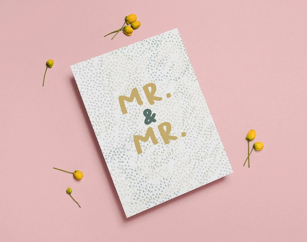 Tarjeta de boda Mr & Mr del mismo sexo