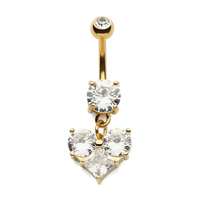 Heart Multi Prong Round Gem Dangle