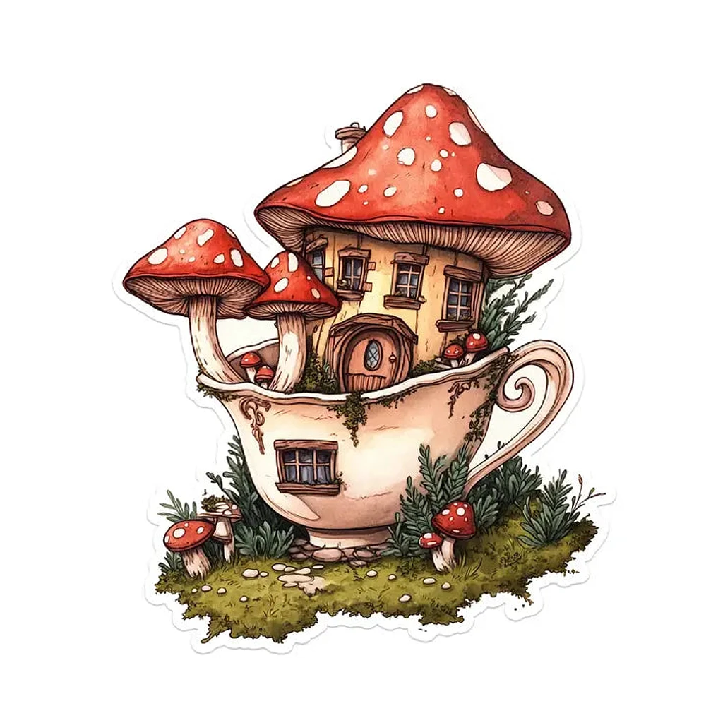 Mushroom House Sticker