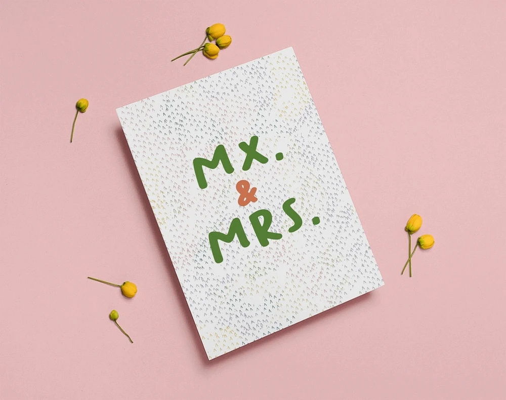 Tarjeta de boda Mx y Sra.