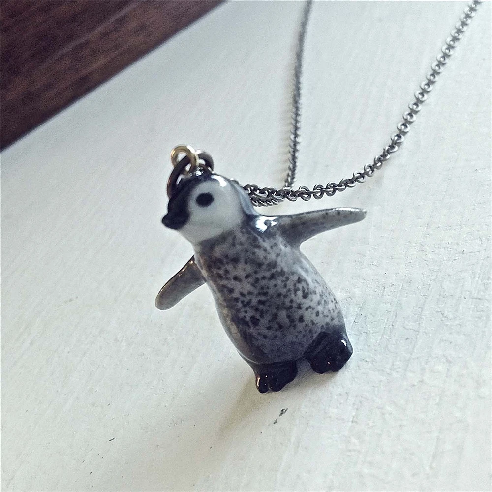 Samantha Porcelain Penguin Chick Necklace.