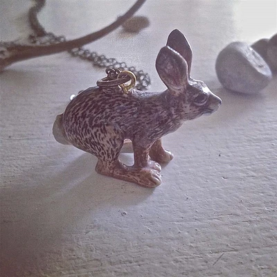 Dart Porcelain Jack Rabbit Pendant.