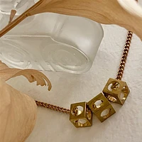 Paolo Cubist Raw Brass Necklace.