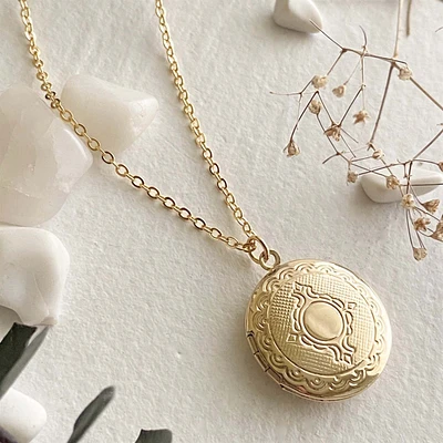 Adelaide Round Locket Necklace