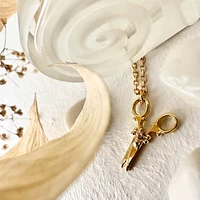 Snips Tiny Scissors Charm Necklace Gold