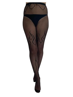 Flaming Net Tights