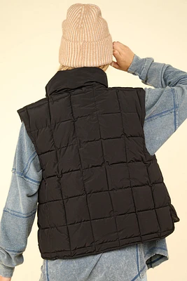 Solid Puffer Vest Plus