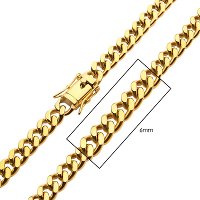 Cadena Cubana Miami IP Oro 18Kt 6mm 20"