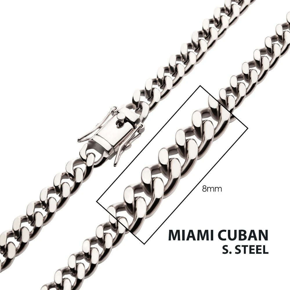 8mm Steel Miami Cuban Chain 26"