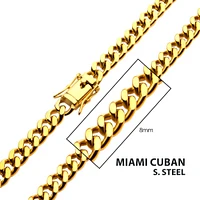 18k Gold IP Miami cuban Chain 8mm 20"