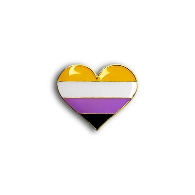 Non Binary Pride Heart Pin