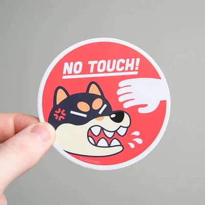 No Touch Grumpy Shiba Inu Sticker