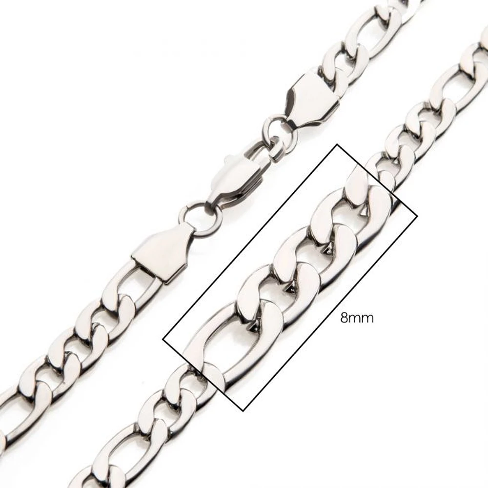 STEEL FIGARO CHAIN 8MM 22"