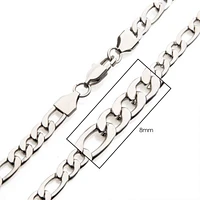 STEEL FIGARO CHAIN 8MM 22"