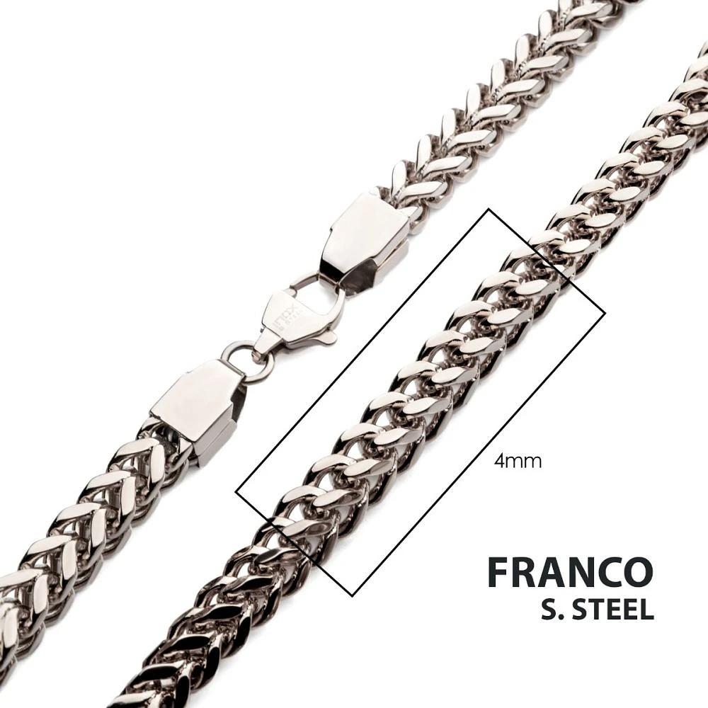 4mm Steel Franco Chain Necklace 20"