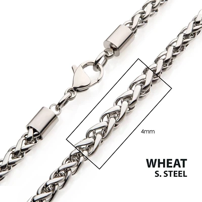 4mm Steel Wheat Chain Necklace 20"