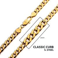 18k Gold IP Curb Chain 6mm 22"