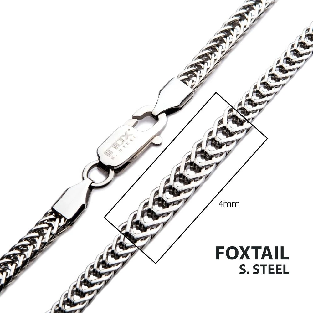 4mm Steel Foxtail Chain Necklace 20"