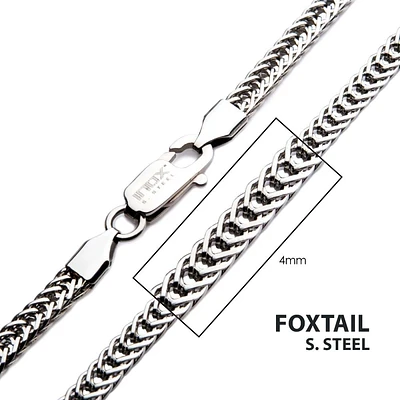 4mm Steel Foxtail Chain Necklace 22"