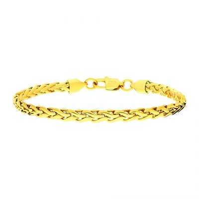 5mm 18Kt Gold IP Stainless Steel Spiga Chain Bracelet 8"