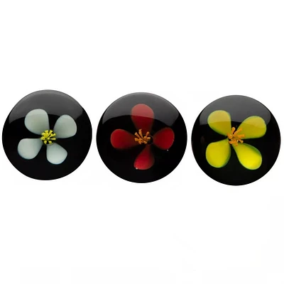 Flower Double Flare Glass Plug 0g - 7/8"