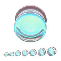 Iridescent Concave Glass Plug 0G-7/8