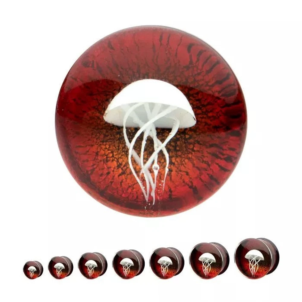 Jellyfish Double Flare Glass Plug 0g - 7/8"