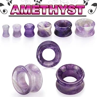 Amethyst Double Flare 0g - 7/8 Stone Tunnel