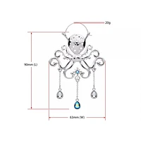 Pulpo con colgadores de enchufe con circonita cúbica en forma de pera y lágrima triple colgante