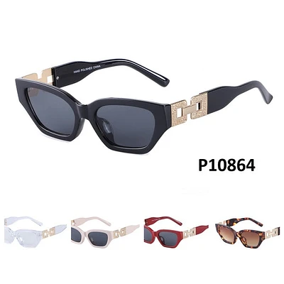 Gold Link Plastic Frame Sunglasses