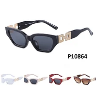 Gold Link Plastic Frame Sunglasses