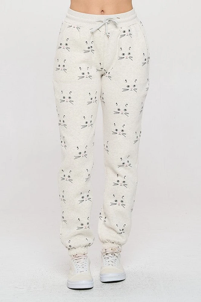 Cat Face Print Sweatpant