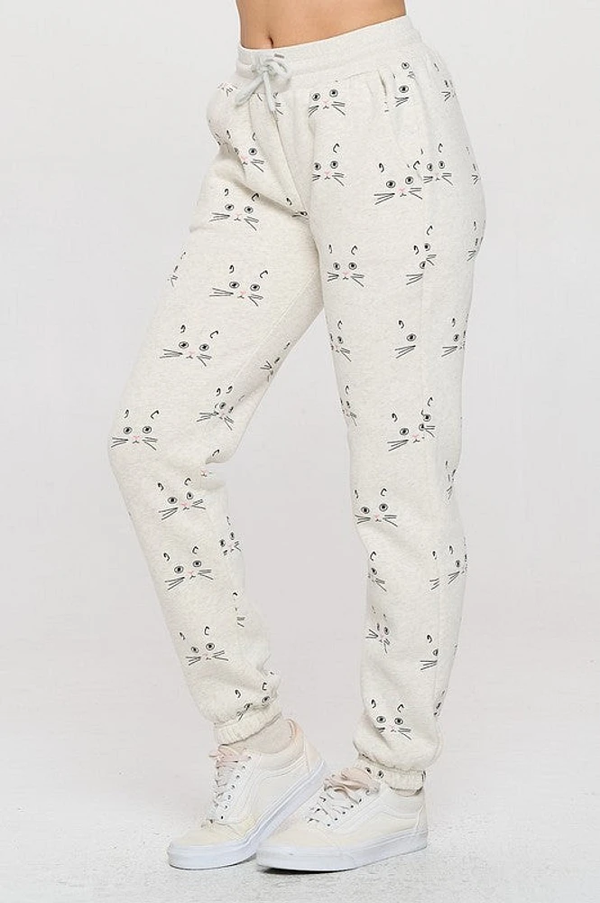 Cat Face Print Sweatpant