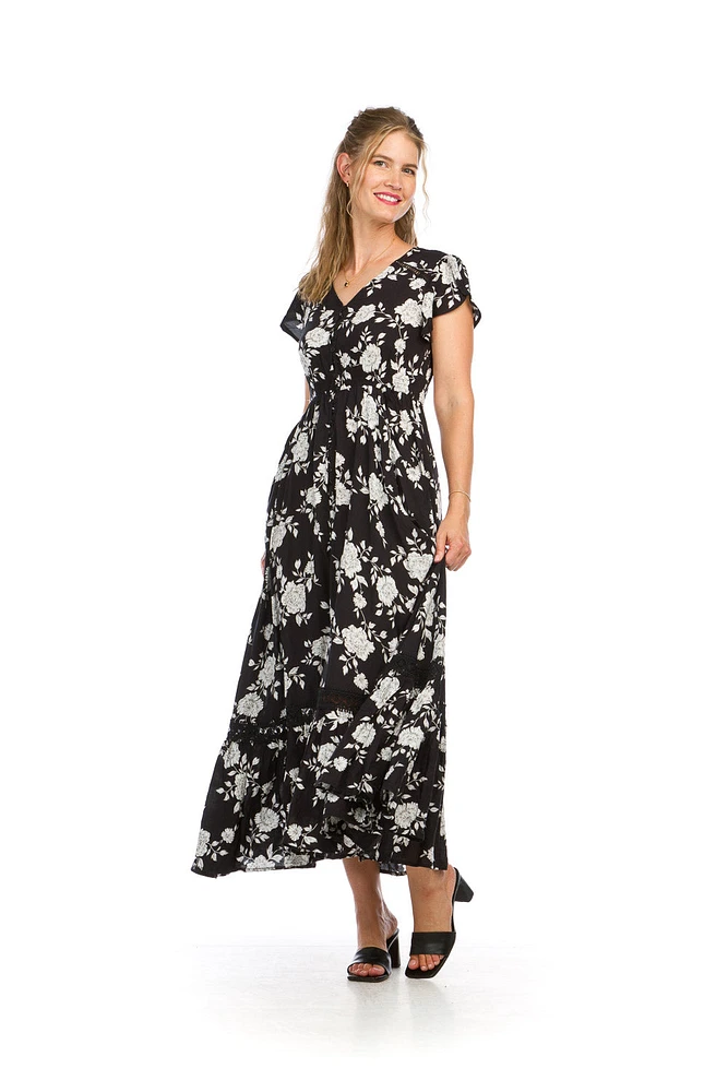 Floral Button Front Maxi Dress