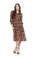 Floral Georgette Print Smocked Dress