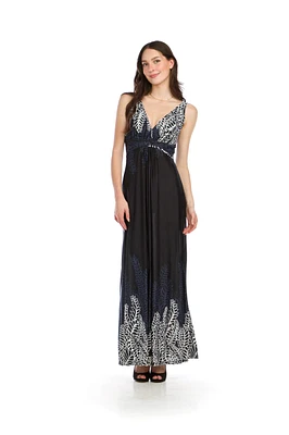 Border Print Maxi Dress