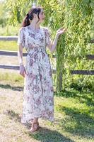 Floral Short Sleeve Maxi Dress