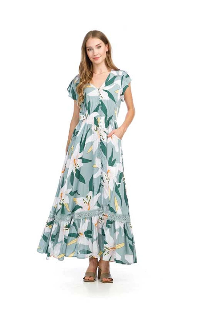 Floral Short Sleeve Maxi Dress