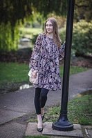 Paisley Lurex Georgette Print Dress