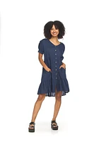 Short Sleeve Embroidered Cotton Dress