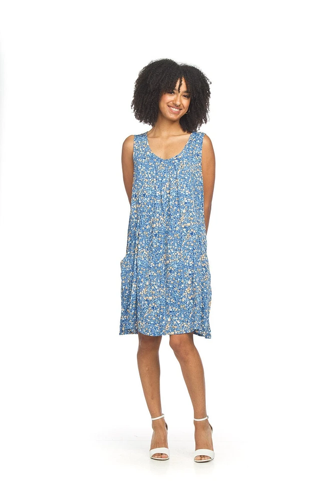 Floral Fronnt Pleat Swing Dress