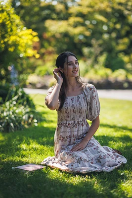Floral Tiered Smocked Off The Shoulder Dress