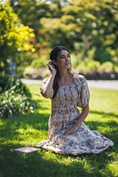 Floral Tiered Smocked Off The Shoulder Dress
